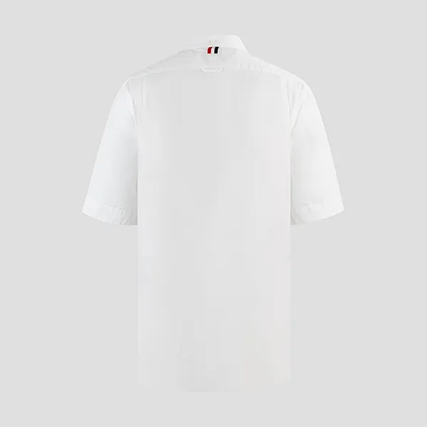 Áo Sơ Mi Nam Thom Browne Three-stripe Grosgrain Placket Solid MWS002E 03113 100 Màu Trắng Size 1
