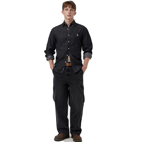 Áo Sơ Mi Nam WHOAU Steve Denim Shirts WHYJF4823U Màu Đen