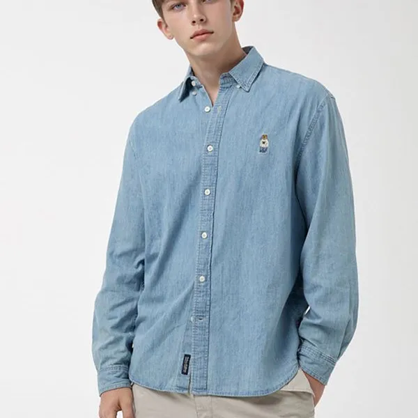 Áo Sơ Mi Nam WHOAU Steve Denim Shirts WHYJF4823U Màu Xanh Blue