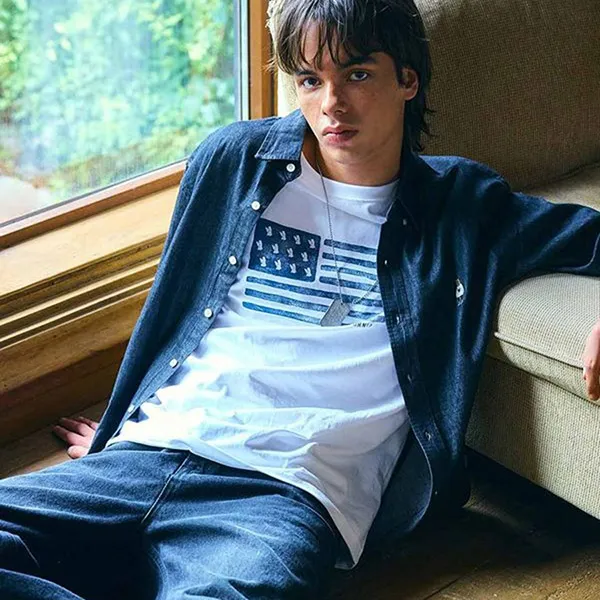 Áo Sơ Mi Nam WHOAU Steve Denim Shirts WHYJF4823U Màu Xanh Navy