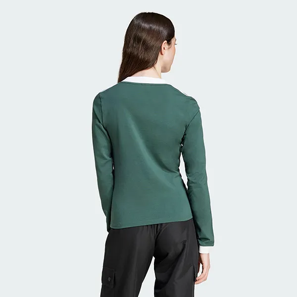 Áo Thun Dài Tay Nữ Adidas Long Sleeve V-Neck Dress IY7249 Màu Xanh Lá Size S