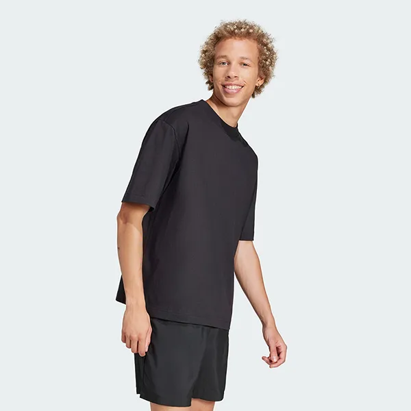 Áo Thun Dáng Rộng Nam Adidas Essentials Logo 3 Thanh JF3615 Tshirt Màu Đen Size S