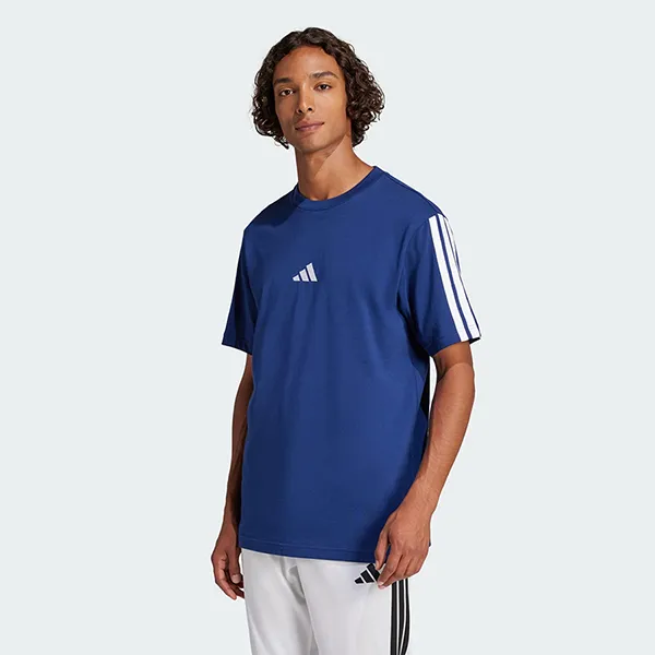 Áo Thun Nam Adidas Single Jersey 3 Sọc Essentials JW1950 Tshirt Màu Xanh Blue Size S