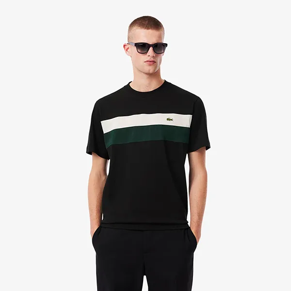 Áo Thun Nam Lacoste Men's Jersey Colorblock T-Shirt TH5890 6XH Màu Đen Size 3