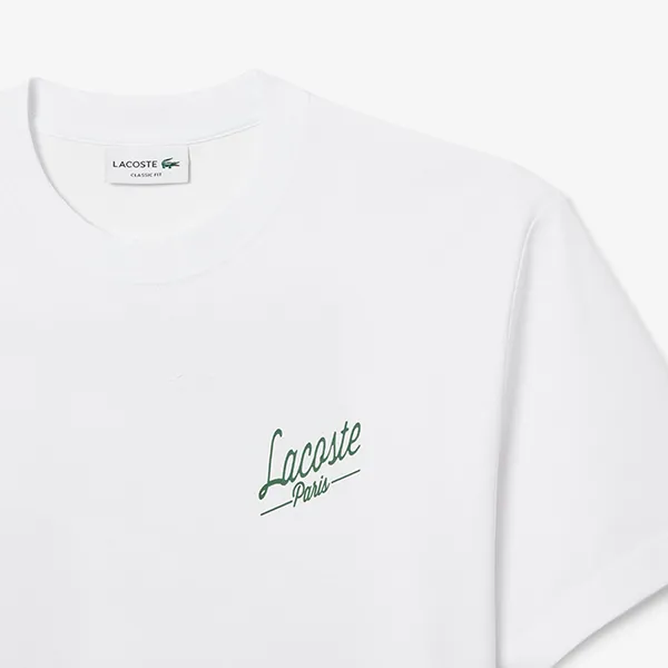 Áo Thun Nam Lacoste Multi Print Jersey T-Shirt TH5948 001 Màu Trắng Size 4