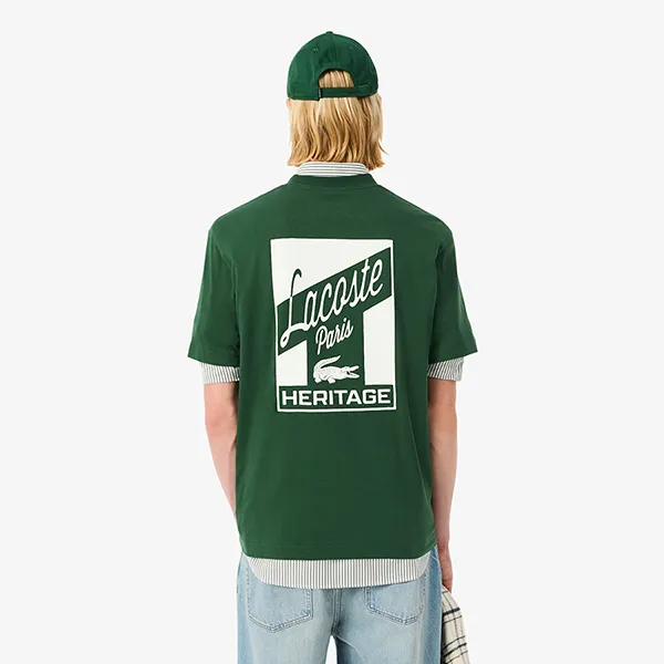 Áo Thun Nam Lacoste Multi Print Jersey T-Shirt TH5948 132 Màu Xanh Lá Size 3