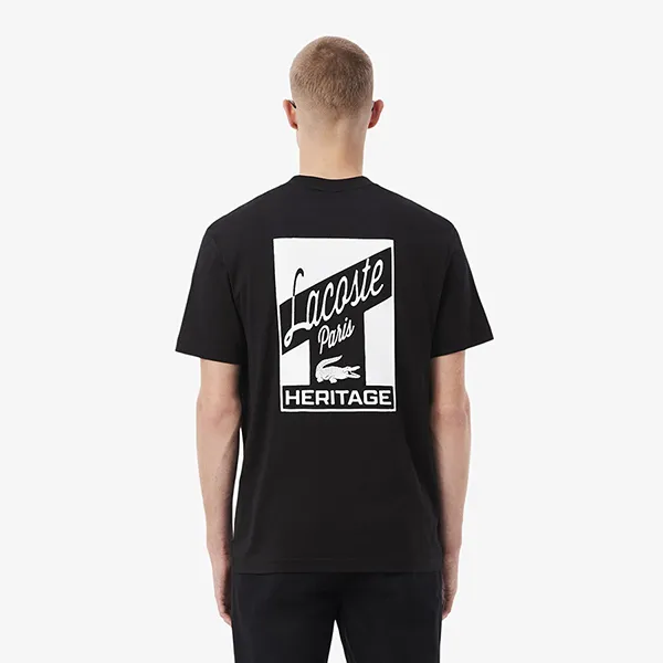 Áo Thun Nam Lacoste Multi Print Jersey T-Shirt THTH5948 031 Màu Đen Size 3