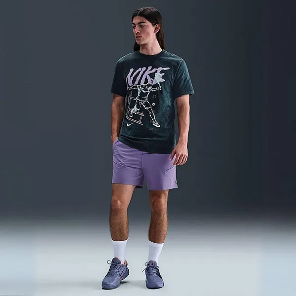 Áo Thun Nam Nike Court Graphic Tee Tshirt HJ3454-451 Màu Xanh Size S