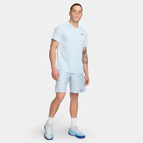 Áo Thun Nam Nike Court Victory Men's Dri-FIT Tennis Top FD5392-474 Màu Xanh Nhạt Size L