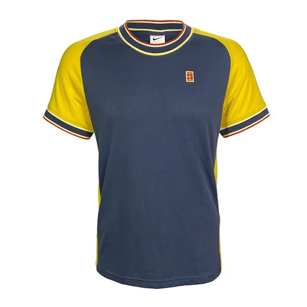 Áo Thun Nam Nike Men's Court Heritage SS Top FN0318-437 Màu Xanh Vàng Size S