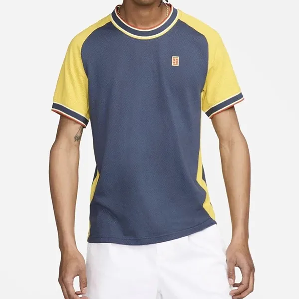 Áo Thun Nam Nike Men's Court Heritage SS Top FN0318-437 Màu Xanh Vàng Size S