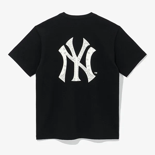 Áo Phông New Era MLB Big Paisley New York Yankees Black 13086597 Tshirt Màu Đen Size S