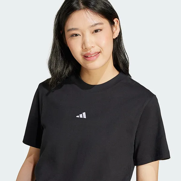 Áo Thun Nữ Adidas Cotton Logo Nhỏ Essentials JC5943 Tshirt Màu Đen Size XS