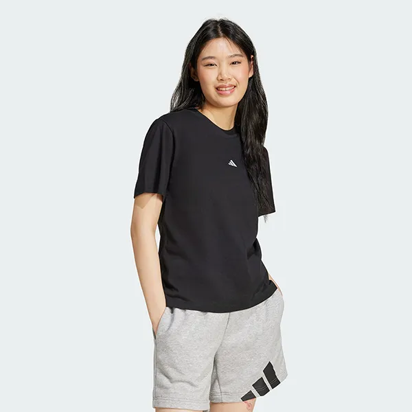 Áo Thun Nữ Adidas Cotton Logo Nhỏ Essentials JC5943 Tshirt Màu Đen Size XS