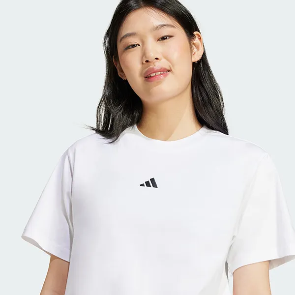 Áo Thun Nữ Adidas Cotton Logo Nhỏ Essentials JC5944 Tshirt Màu Trắng Size 2XS
