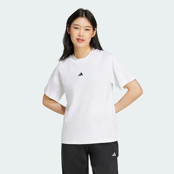 Áo Thun Nữ Adidas Cotton Logo Nhỏ Essentials JC5944 Tshirt Màu Trắng Size 2XS