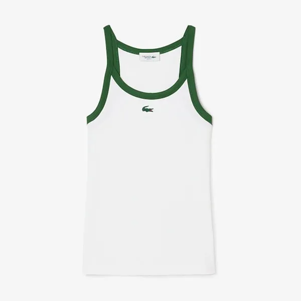 Áo Thun Thể Thao Nữ Lacoste Sport Ultra Dry Ribbed Knit Tank Top TF4192 737 Màu Trắng Size 36