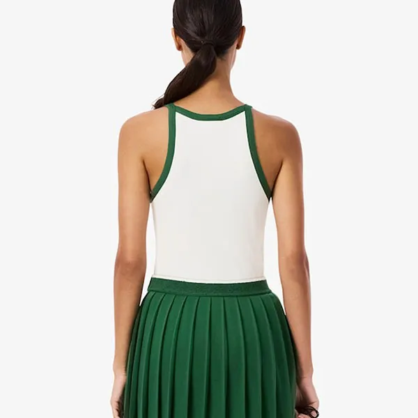 Áo Thun Thể Thao Nữ Lacoste Sport Ultra Dry Ribbed Knit Tank Top TF4192 737 Màu Trắng Size 36