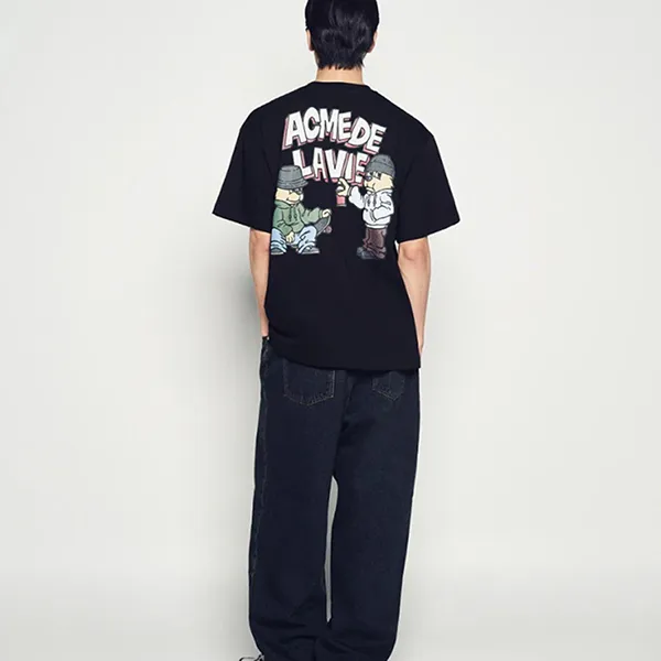 Áo Thun Unisex Acmé De La Vie ADLV 25FW-TP-SS-AW-ABG-BLK Tshirt AC Bear Graffiti Black Màu Đen