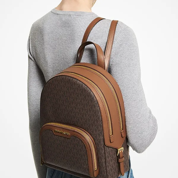 Balo Nữ Michael Kors MK Jaycee Medium Pebbled Leather Màu Nâu