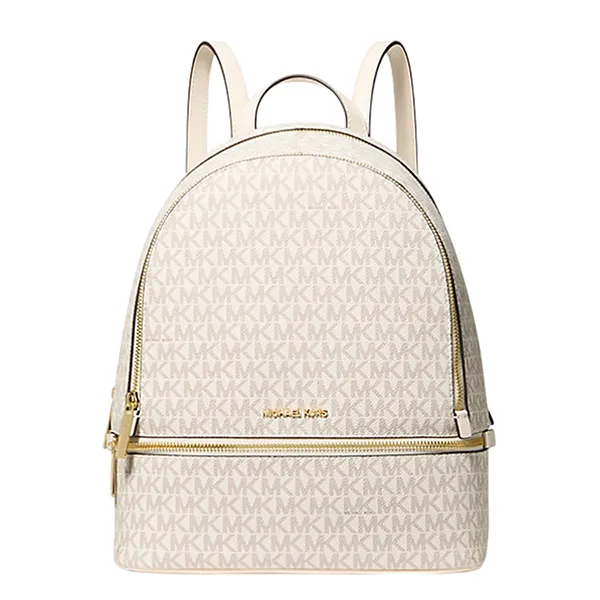Balo Nữ Michael Kors MK Rhea Medium Signature Logo Backpack 35S5GRAB2B Màu Trắng