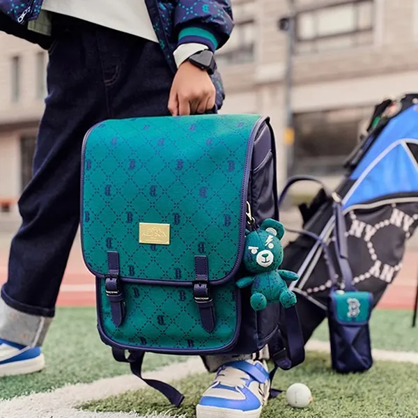 Balo Trẻ Em MLB Kids Diamond Monogram Backpack Boston Red Sox Green 7ABKMD13N-43GNS Màu Xanh Lá