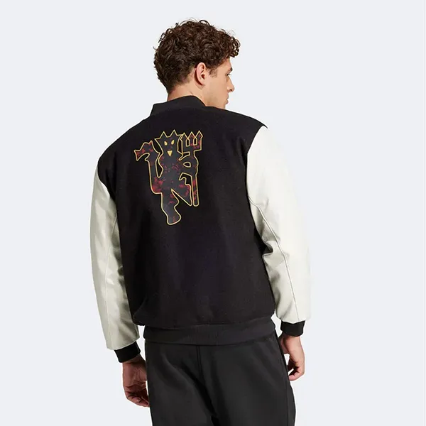 Bộ Quần Áo Nỉ Adidas Jacket X Manchester United In Black/ White MU JF0382/ JF0361 Màu Đen Trắng Size S