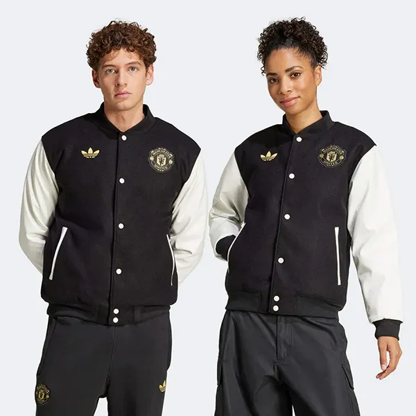 Bộ Quần Áo Nỉ Adidas Jacket X Manchester United In Black/ White MU JF0382/ JF0361 Màu Đen Trắng Size S