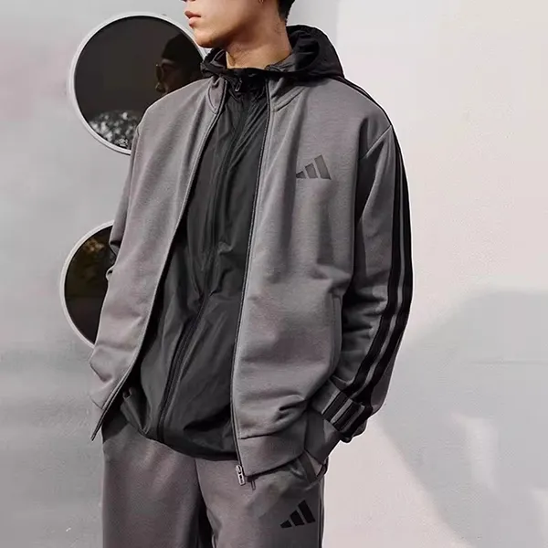 Bộ Quần Áo Nỉ Nam Adidas Basic JZ0102 Màu Xám Size S (Form China)