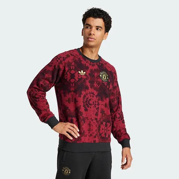 Bộ Quần Áo Nỉ Nam Adidas Manchester United CNY Crew MU JF0364/ JF0361 Màu Đỏ Đen Size S (Form Á Over)