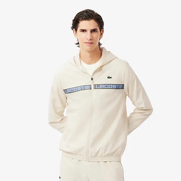 Bộ Thể Thao Nam Lacoste Logo Stripe Tennis Tracksuit WH4757 – XFJ Màu Trắng Kem Size 3