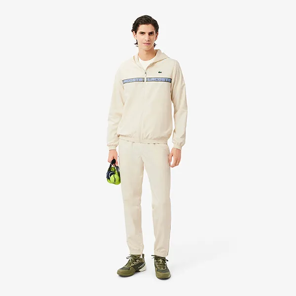 Bộ Thể Thao Nam Lacoste Logo Stripe Tennis Tracksuit WH4757 – XFJ Màu Trắng Kem Size 3