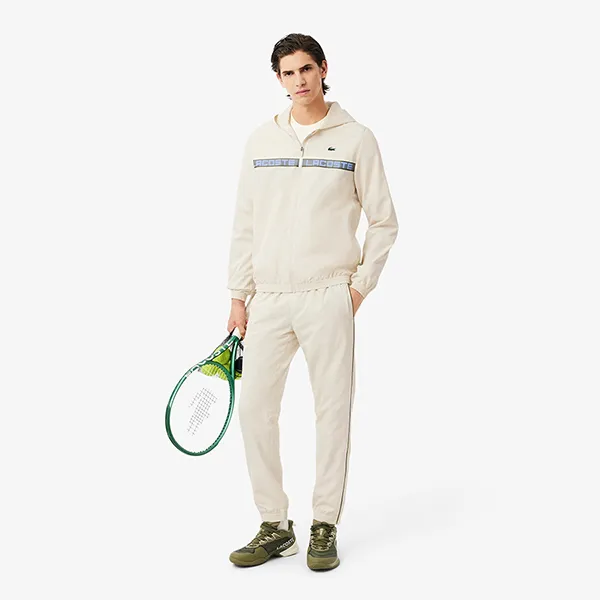 Bộ Thể Thao Nam Lacoste Logo Stripe Tennis Tracksuit WH4757 – XFJ Màu Trắng Kem Size 3