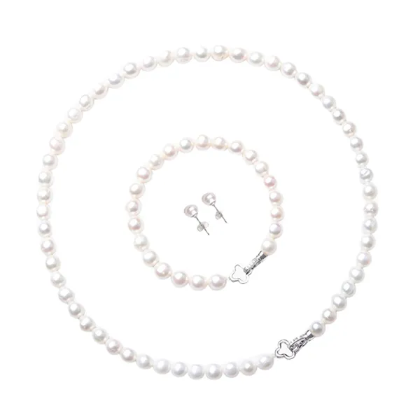 Bộ Trang Sức Ngọc Trai Nữ Jessica Pearl Lucky Leaf JS17 Màu Trắng Ngà