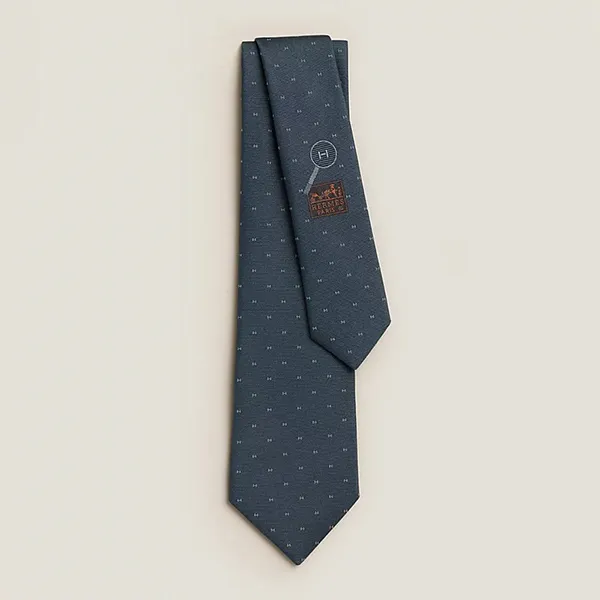 Cà Vạt Nam Hermès Magnifying H Tie Anthracite/ Gris H334161TV08 Màu Xám Xanh