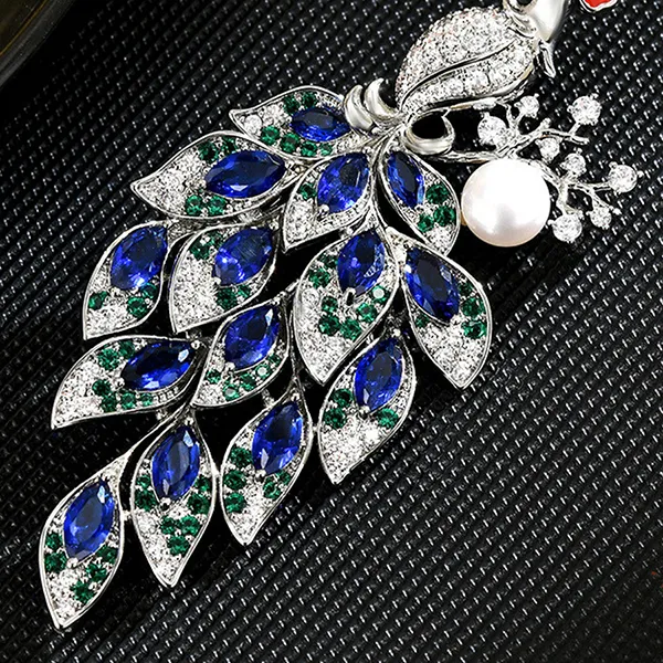 Cài Áo Nữ Meri Azure Peacock BR949 Màu Xanh