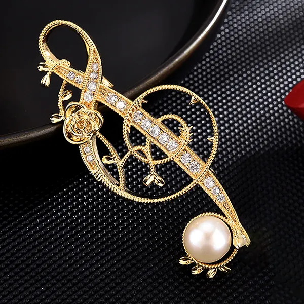 Cài Áo Nữ Meri Floral Melody BR961 Màu Vàng Gold