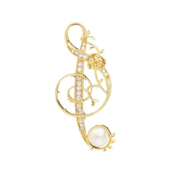 Cài Áo Nữ Meri Floral Melody BR961 Màu Vàng Gold