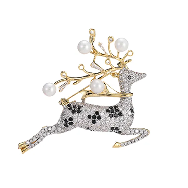 Cài Áo Nữ Meri Frosted Reindeer BR958 Màu Bạc