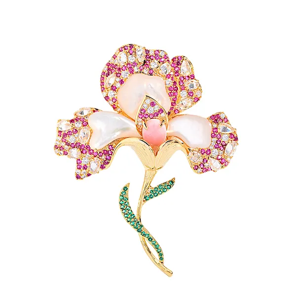 Cài Áo Nữ Meri Duo Ladies BR962 Màu Hồng/Vàng