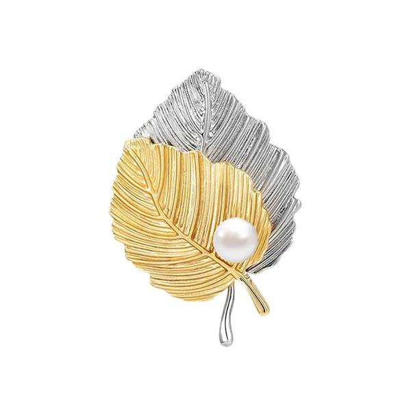 Cài Áo Nữ Meri Autumn Leaf BR948 Màu Vàng - Bạc
