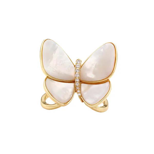 Cài Khăn Nữ Meri Pearl Wings BR943 Màu Trắng - Vàng