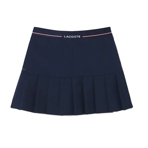 Chân Váy Nữ Lacoste Pleated Wool Blend Skirt JF5323_166 Màu Xanh Navy Size 34