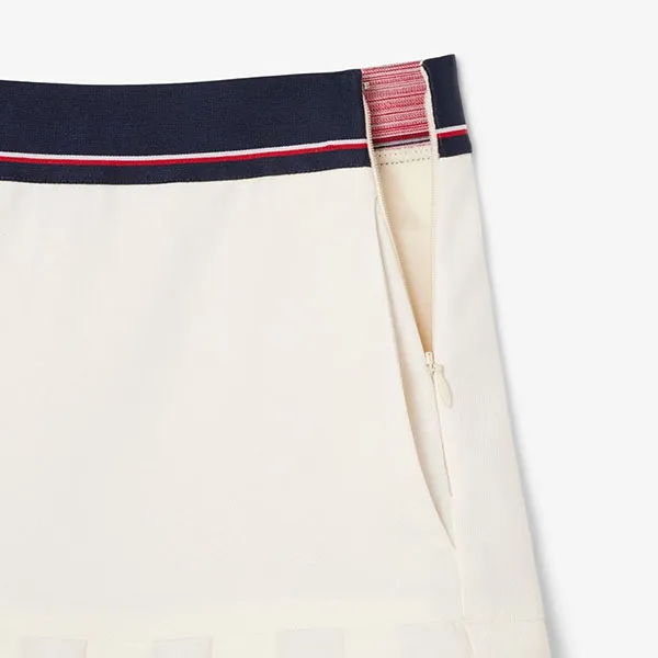 Chân Váy Nữ Lacoste Pleated Wool Blend Skirt JF5323_XFJ Màu Trắng Size 34