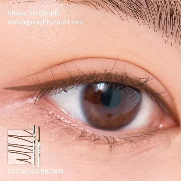 Chì Kẻ Mắt Clio Sharp So Simple Waterproof Pencil Liner Tone 03 Màu Nâu Đen