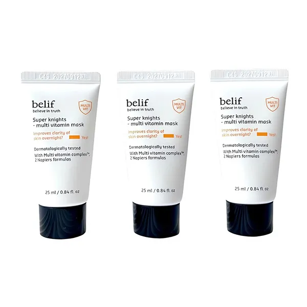 Combo 3 Tuýt Mặt Nạ Ngủ Dưỡng Sáng Da Belif Super Knight Multi Vitamin Mask (25ml x 3)