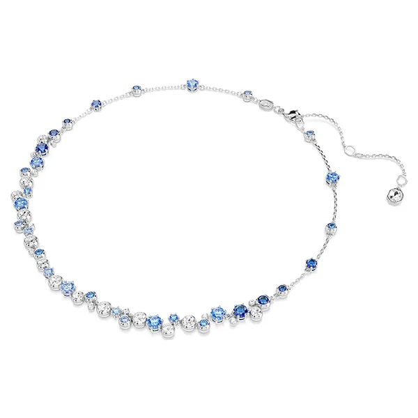Dây Chuyền Nữ Swarovski Constella Necklace Mixed Cuts, Blue, Rhodium Plated 5732255 Màu Xanh Bạc