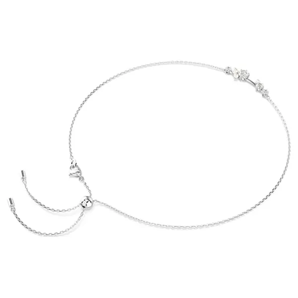 Dây Chuyền Nữ Swarovski Crystal pearl, Round Cuts, White, Rhodium Plated 5705626 Màu Bạc