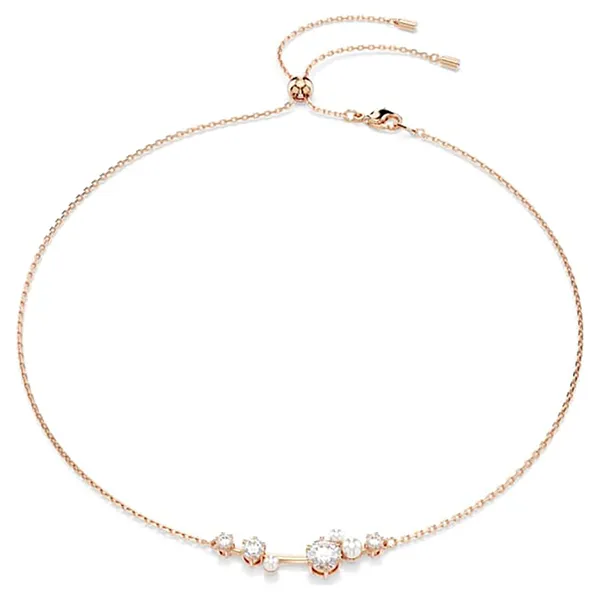 Dây Chuyền Nữ Swarovski Crystal Pearl, Round Cuts, White, Rose Gold-tone Plated 5729504 Màu Vàng Hồng