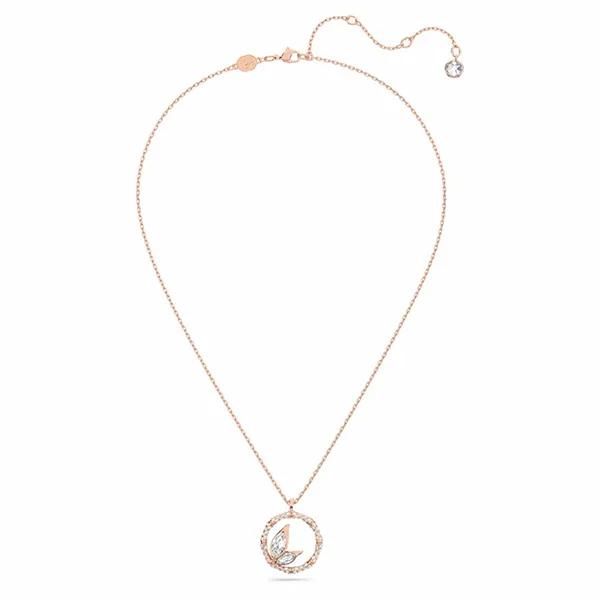 Dây Chuyền Nữ Swarovski Dellium Necklace Round Shape Bamboo White Rose-gold Plated 5645371 Màu Vàng Hồng